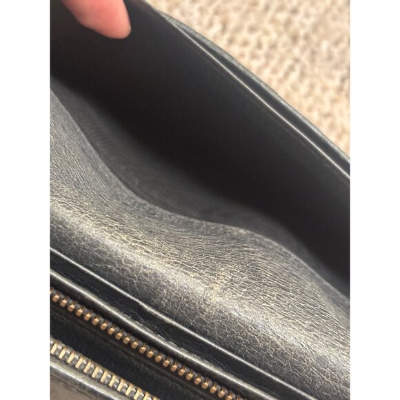 Balenciaga Black Leather Continental Wallet With Zippered Pocket & Snap Closure - Picture 11 of 13